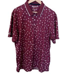 Bonobos Mens Golf Polo Summer Roses Burgundy Size Large Performance Standard Fit